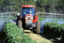 crop spraying tractor