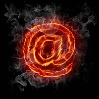 Flaming Email iPad Wallpaper 520x520