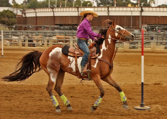 riding a horse