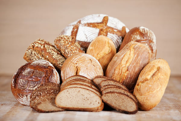 arrangement of different breads at the bakery